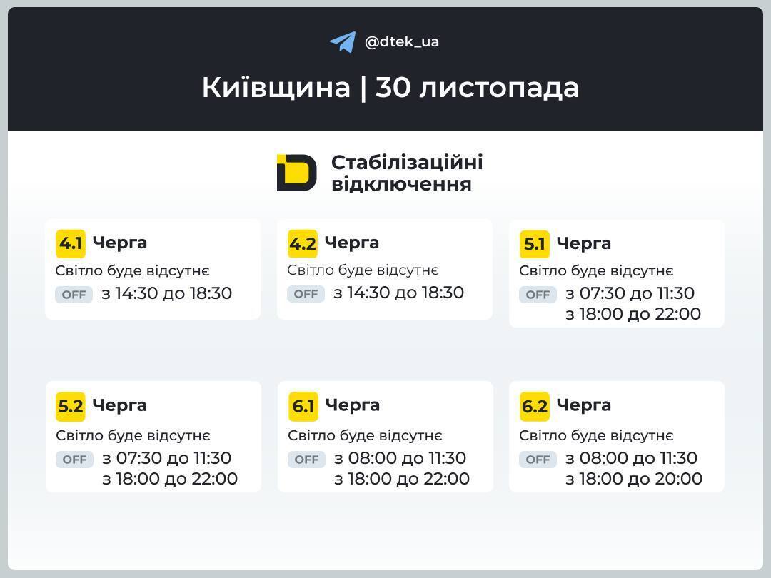 Скільки годин українці сидітимуть без світла: "Укренерго" оприлюднило графіки на 30 листопада