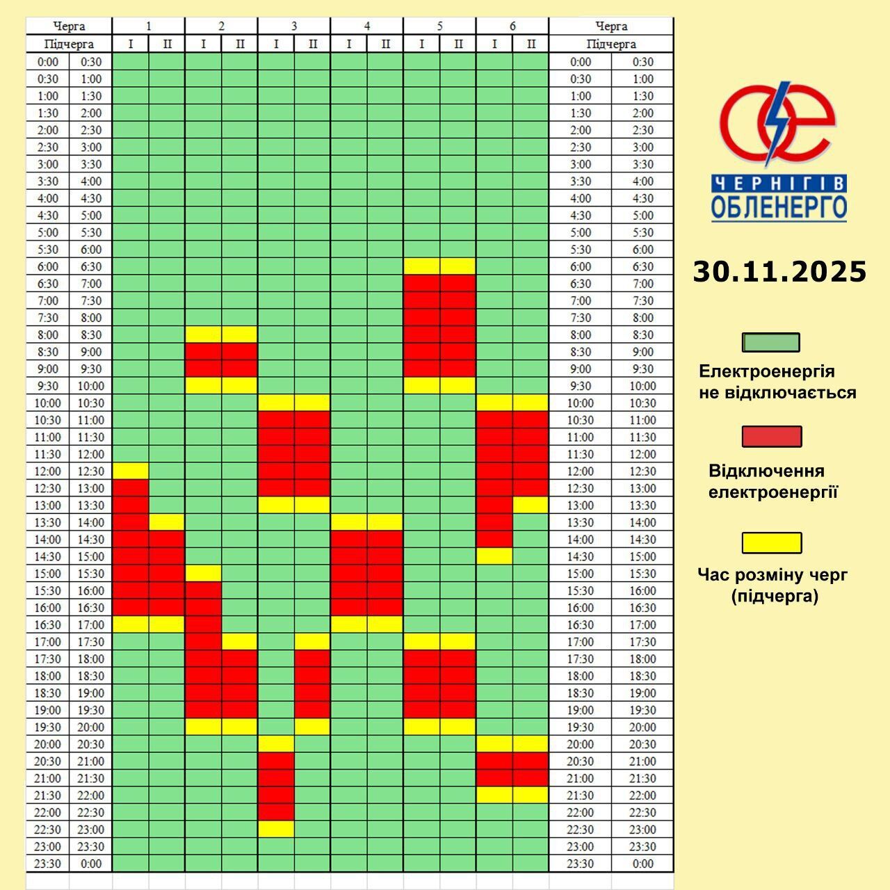 Скільки годин українці сидітимуть без світла: "Укренерго" оприлюднило графіки на 30 листопада