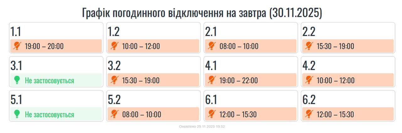 Скільки годин українці сидітимуть без світла: "Укренерго" оприлюднило графіки на 30 листопада