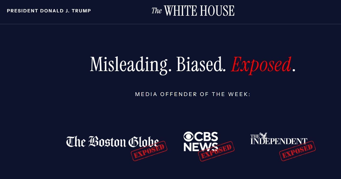 "Зал позора": на сайте Белого дома появился новый раздел о "предвзятых" СМИ. Какие издания в списке