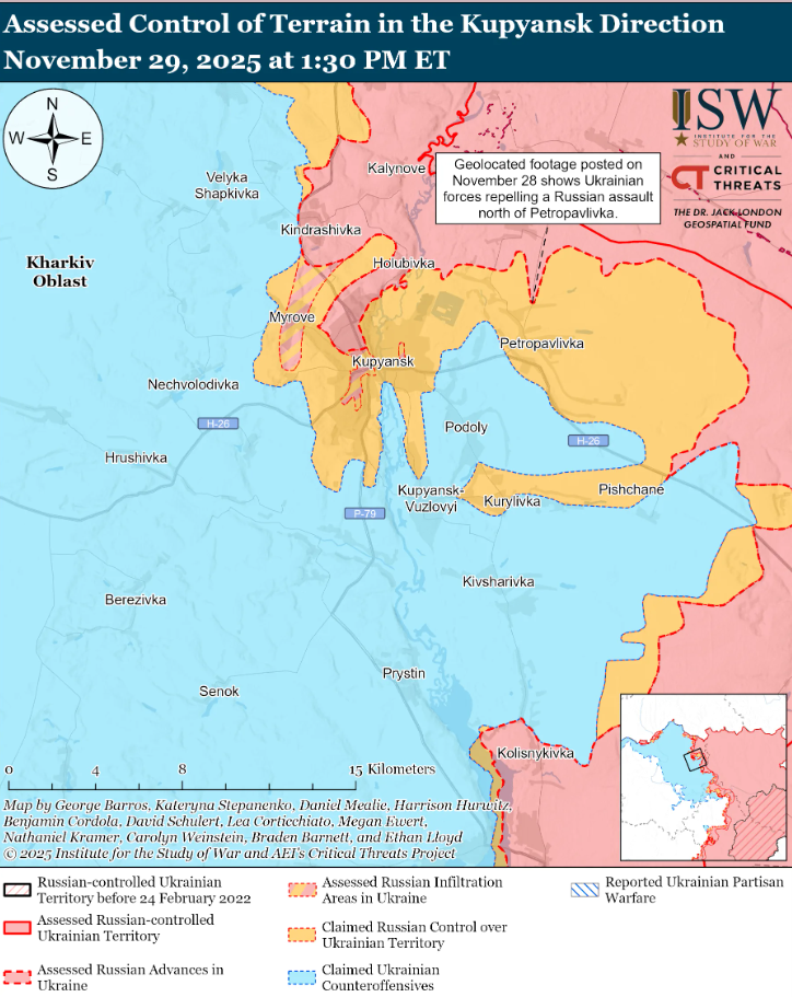 В России размечтались об обвале фронта в Украине: в ISW объяснили, что стоит за заявлениями, и оценили ситуацию. Карта