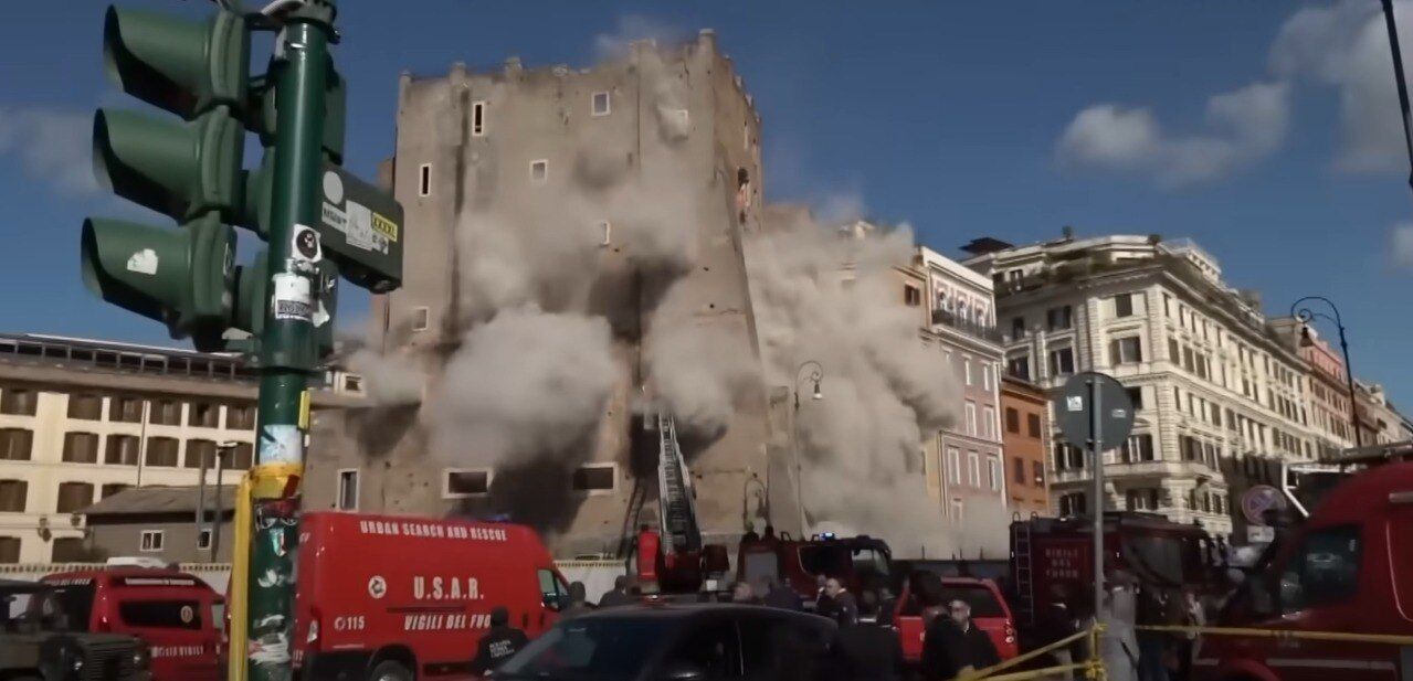 Во время обвала башни в Риме пострадали граждане Румынии: один из них скончался в больнице