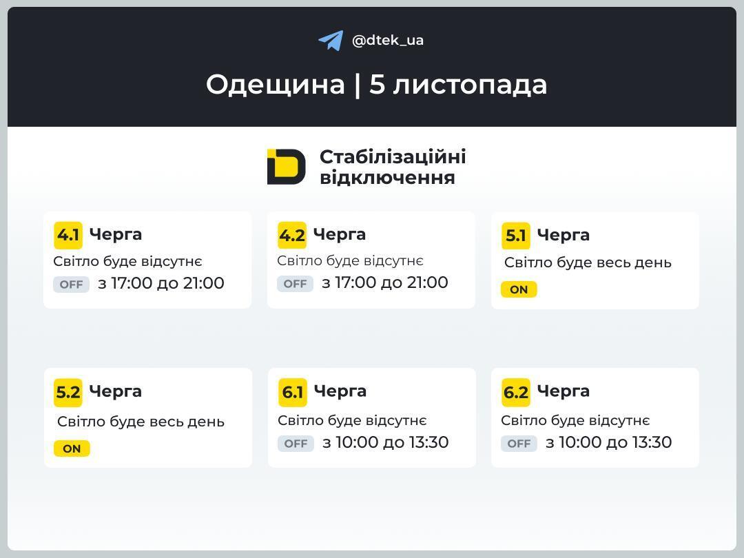 Як відключають світло в Одесі та області