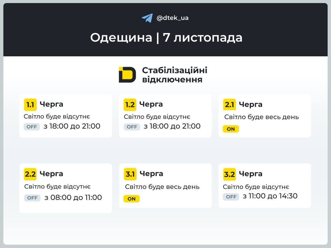 Українців попередили про масштабні відключення світла 7 листопада: де дивитися графіки