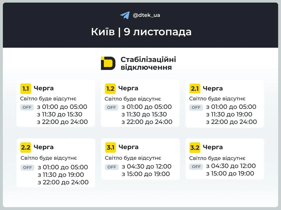 Світла не буде по 7,5 годин: опубліковано нові графіки для Києва на неділю dqxikeidqxiqqeant