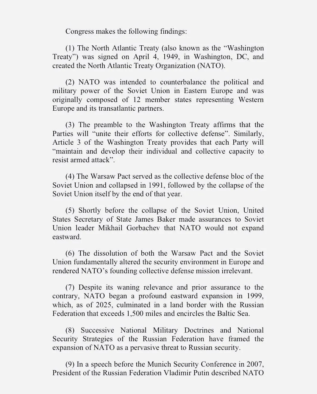 "Пережиток холодной войны": конгрессмен-республиканец Томас Масси представил законопроект о выходе США из НАТО