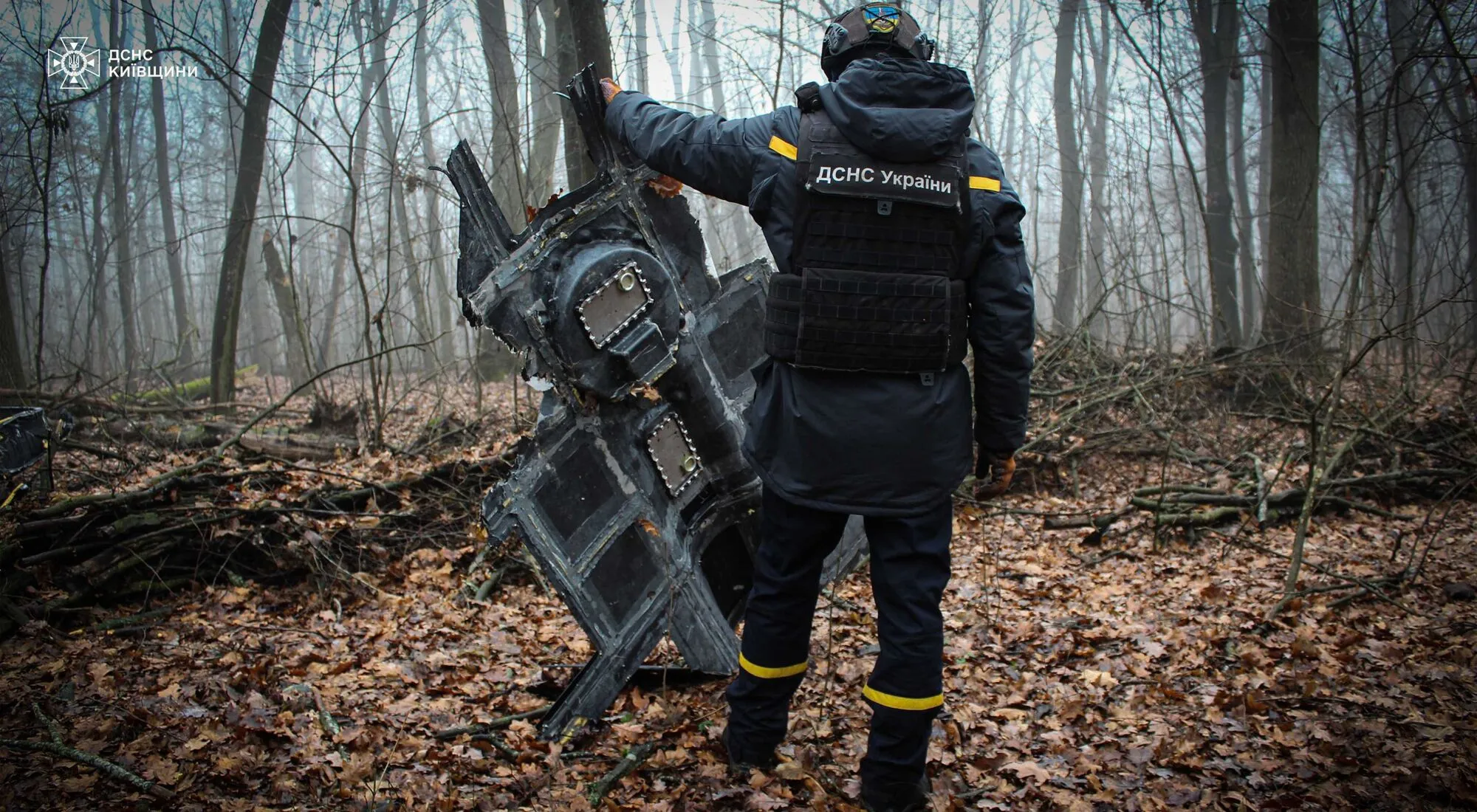 У лісі на Київщині знайшли бойову частину російського "Шахеда". Фото