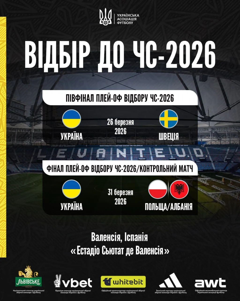 Стало известно, сколько сборная Украины заработает за выход на ЧМ-2026 по футболу