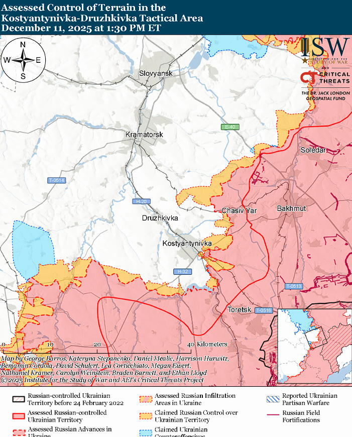 Российские войска достигают лишь тактических успехов: в ISW оценили ситуацию на поле боя. Карта