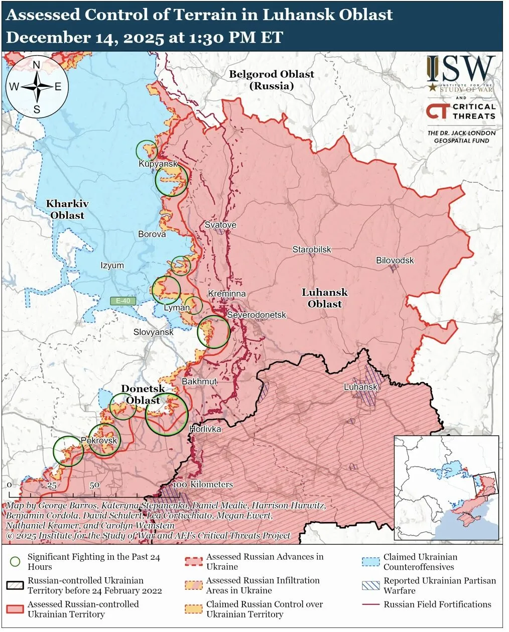 Россия нацелилась на битву за пояс крепостей в Донецкой области, но столкнется с вызовами – ISW