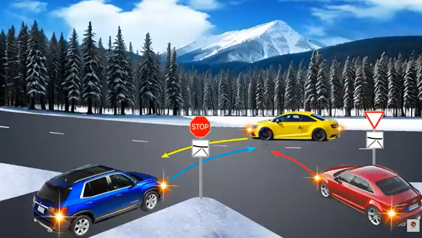 В якому порядку розʼїдуться авто? Завдання з ПДР