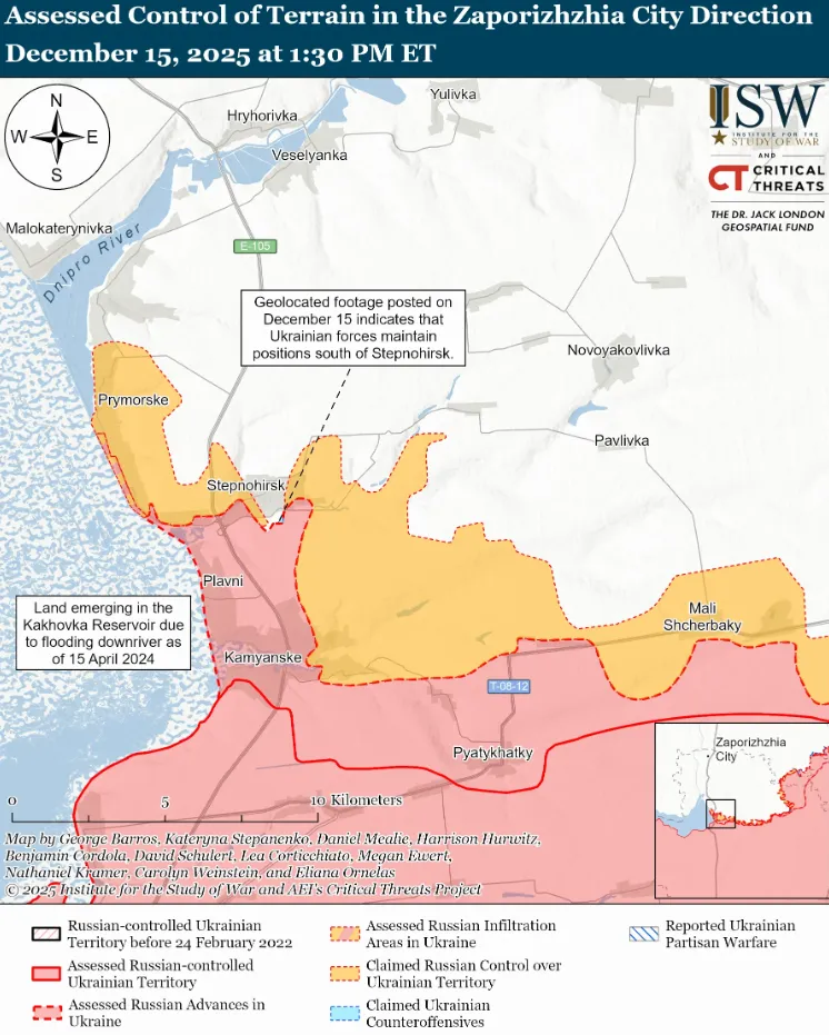 Українські війська просунулися на заході Запорізької області: карта й аналіз ISW