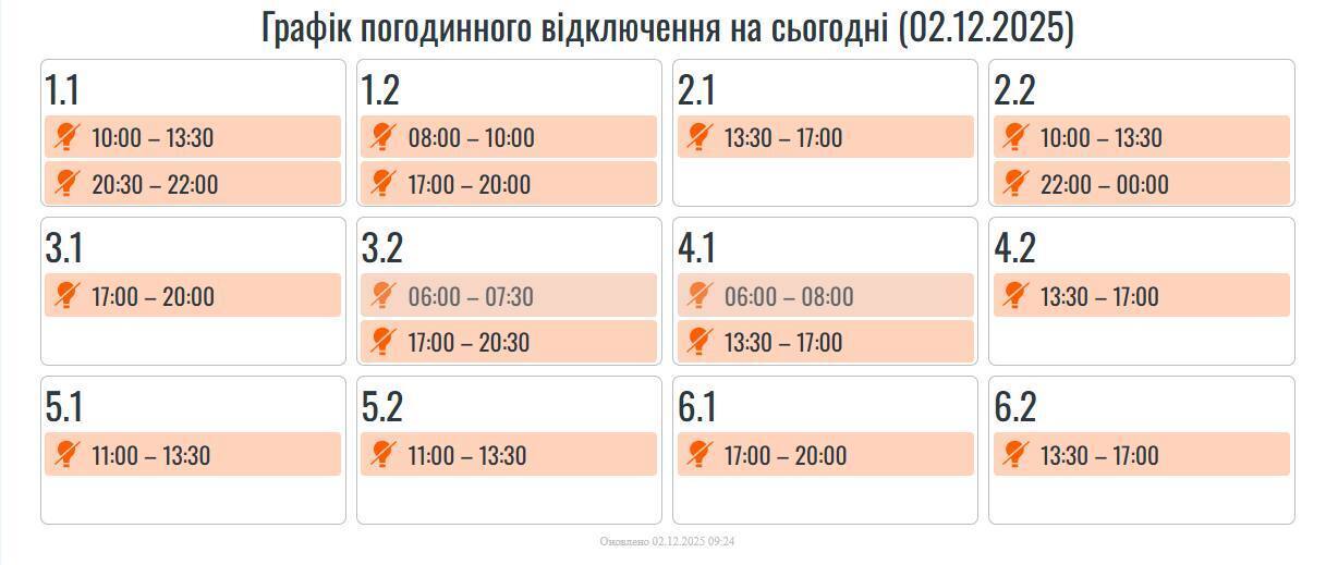 Как будут отключать свет в Ивано-Франковской области