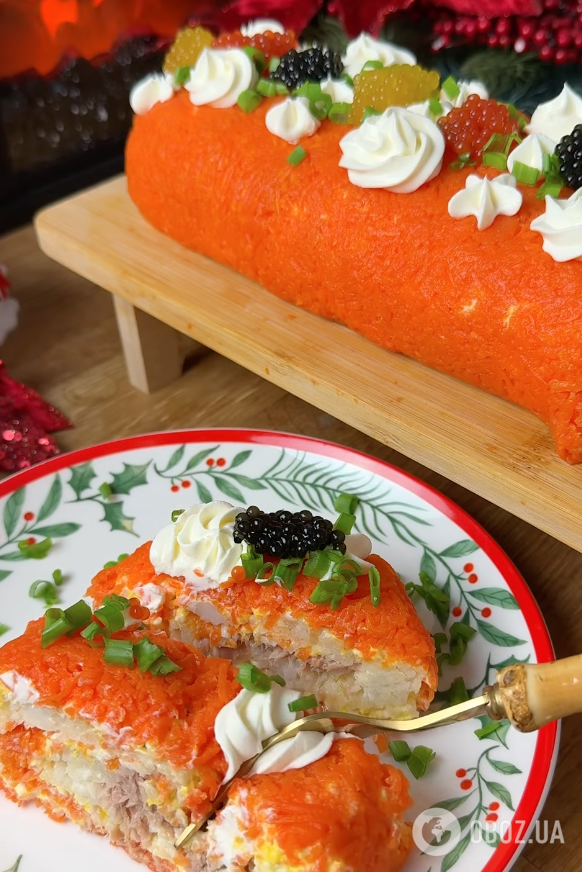 "Мімоза" в рулеті для новорічного столу: найпростіший рецепт ситної страви