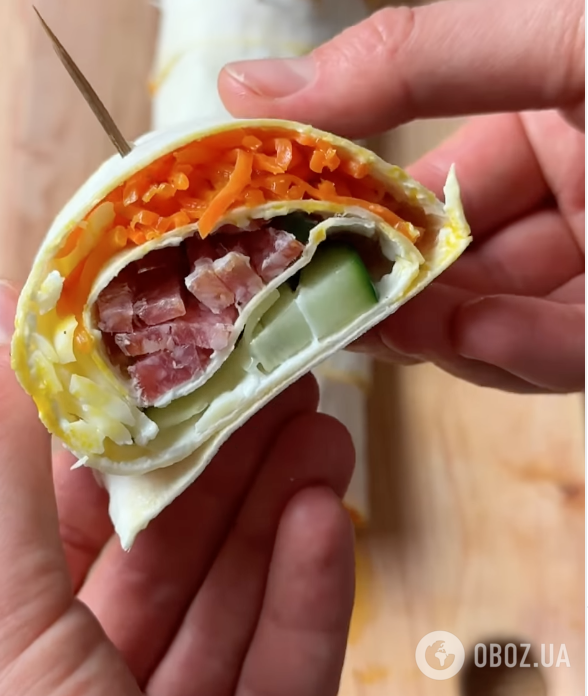 Лінива закуска з лаваша зі смачною начинкою для новорічного столу: готується страва 10 хвилин