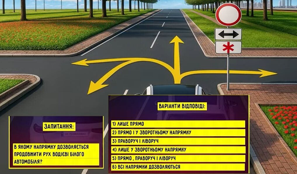 Куди зможе проїхати водій? Тест на знання ПДР