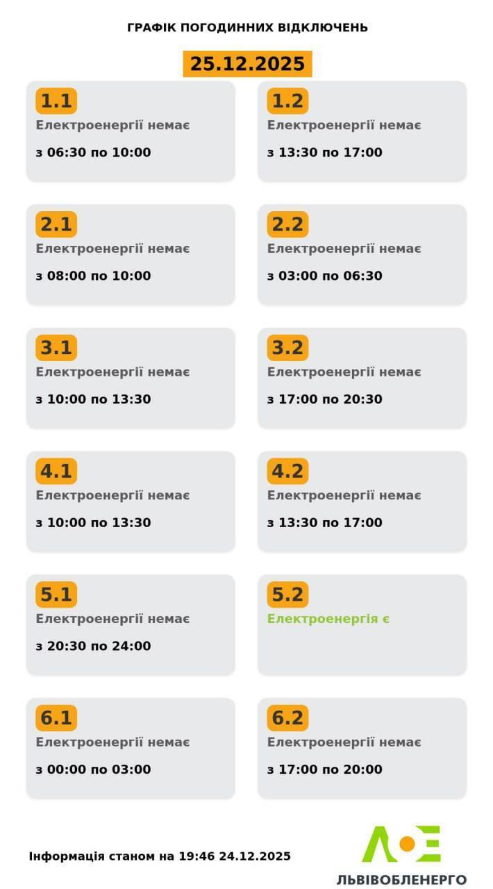 Українці знову залишаться без світла: "Укренерго" попередило про відключення 25 грудня