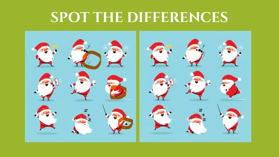 Знайдіть відмінності: весела новорічна головоломка