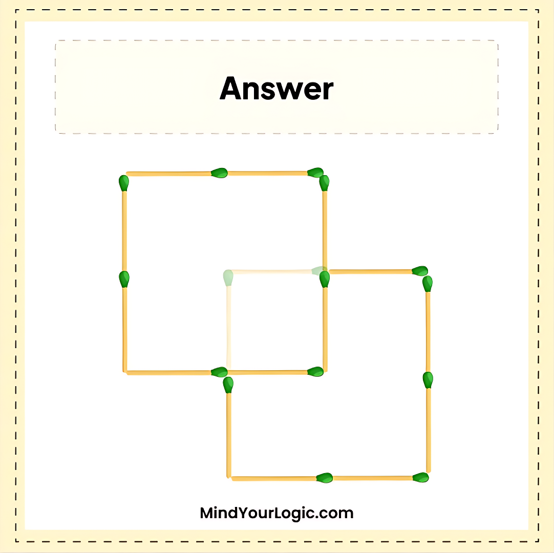 Додайте 2 сірники, щоб вийшло 3 квадрати: непроста головоломка