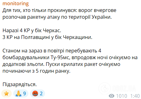 "Калібри", "Кинджали", балістика, дрони і ракети Х-101: Росія влаштувала комбіновану атаку на Україну. Усі подробиці