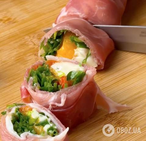 Легкая закуска из хамона для новогоднего стола: готовится 2 минуты