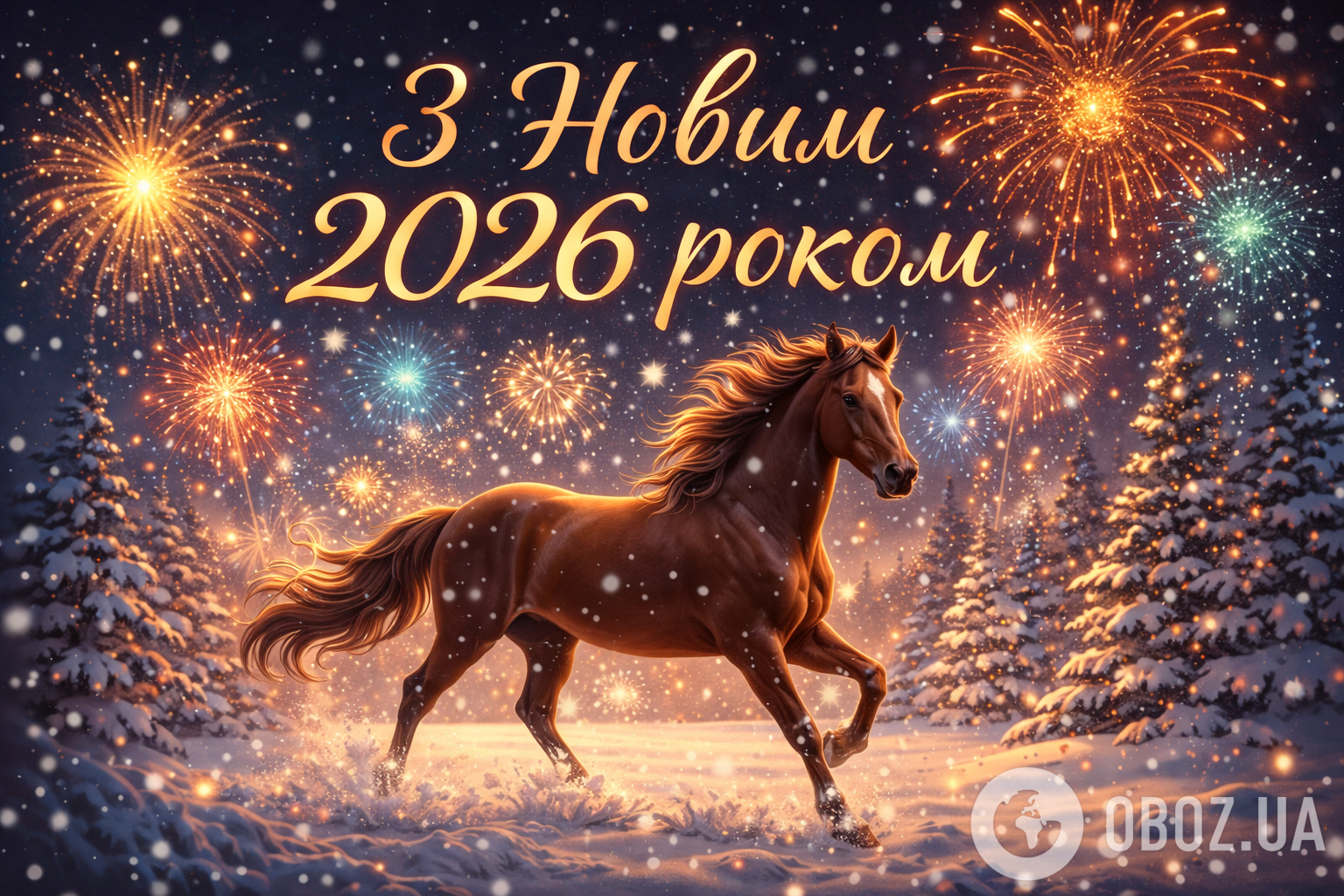 C Новым годом Лошади 2026: картинки, открытки, оригинальные поздравления и пожелания на видео