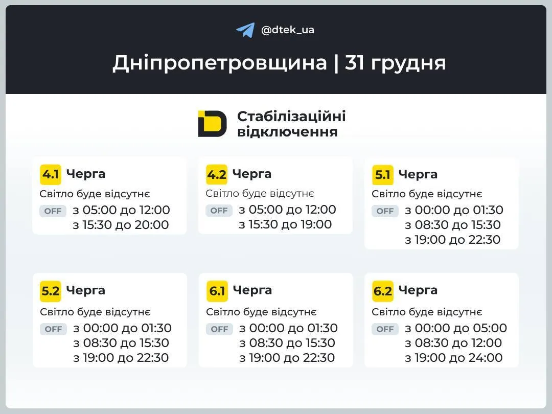 Переддень Нового року без світла: які графіки відключень ввели у більшості областей України