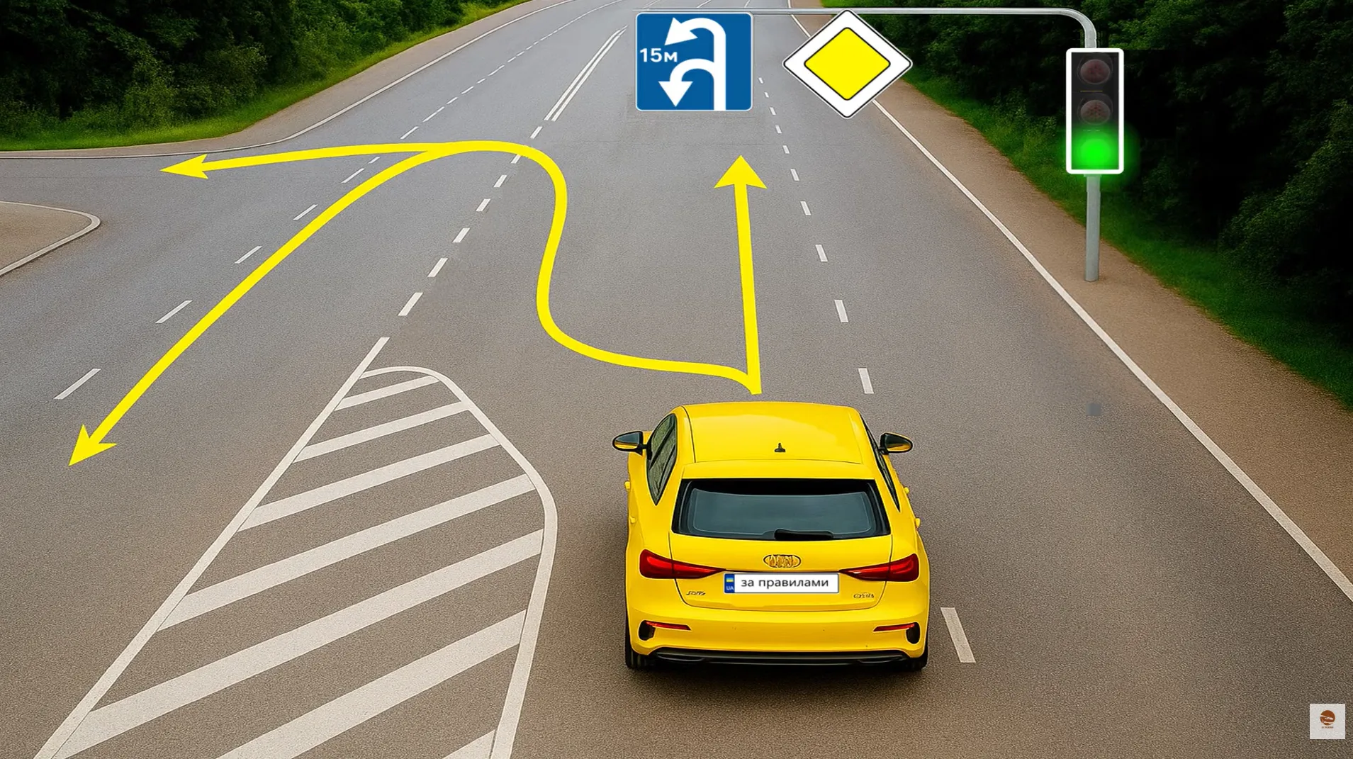 У якому напрямку дозволено їхати? Тест на знання ПДР