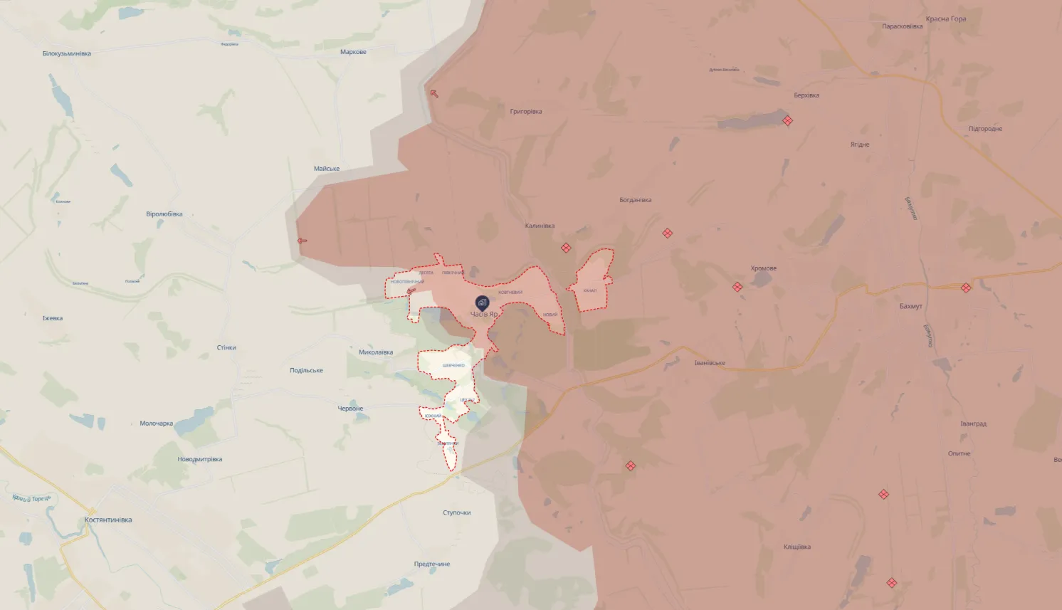 Оккупанты стягивают силы под Часовым Яром и развивают логистику: военный раскрыл замысел врага. Карта