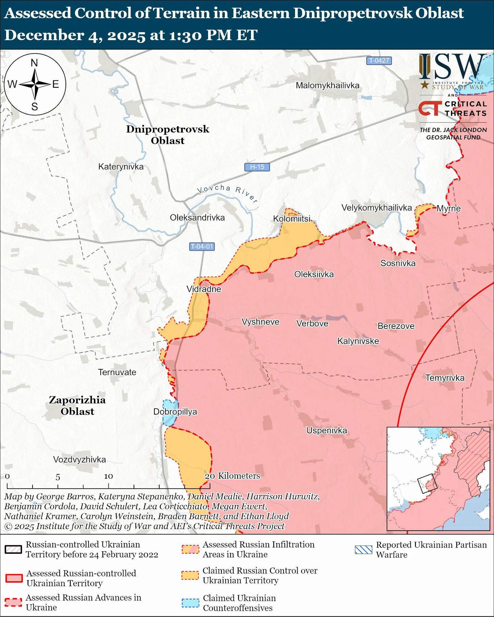 Украинские войска продвинулись вблизи Александровки и Гуляйполя: анализ и карта ISW