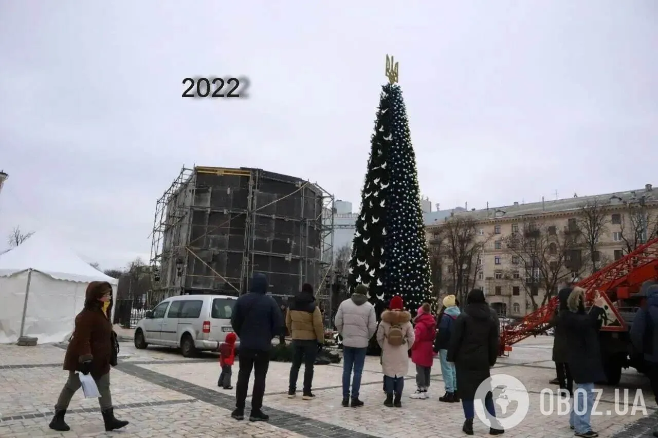 Який вигляд мала головна новорічна ялинка України у різні періоди: з 1955-го по 2024 рік. Фото