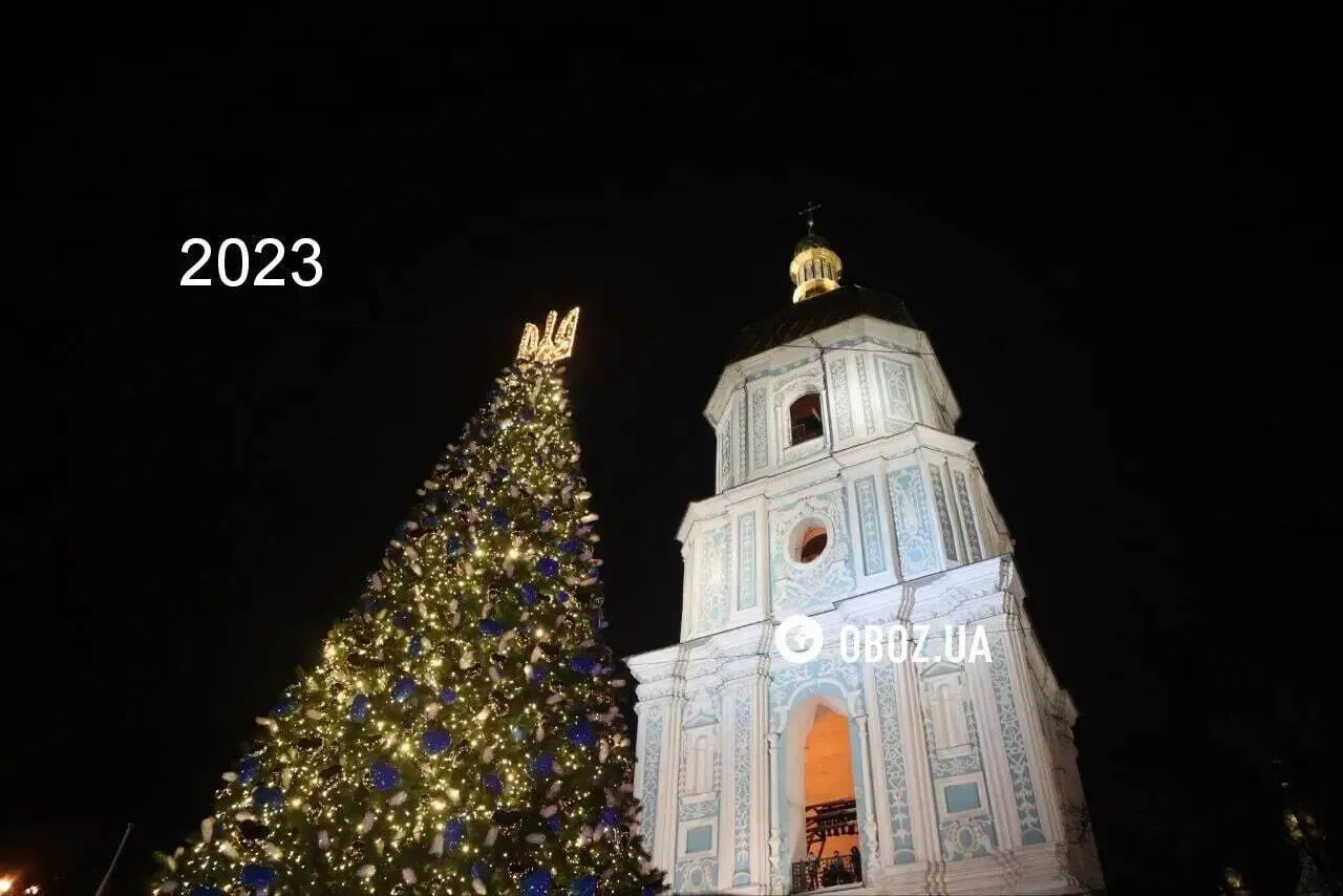 Який вигляд мала головна новорічна ялинка України у різні періоди: з 1955-го по 2024 рік. Фото