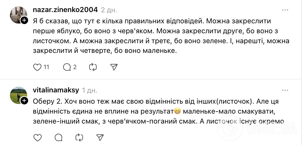 "Зачеркни рисунок, непохожий на остальные". Задание с яблоками для 1 класса озадачило сеть