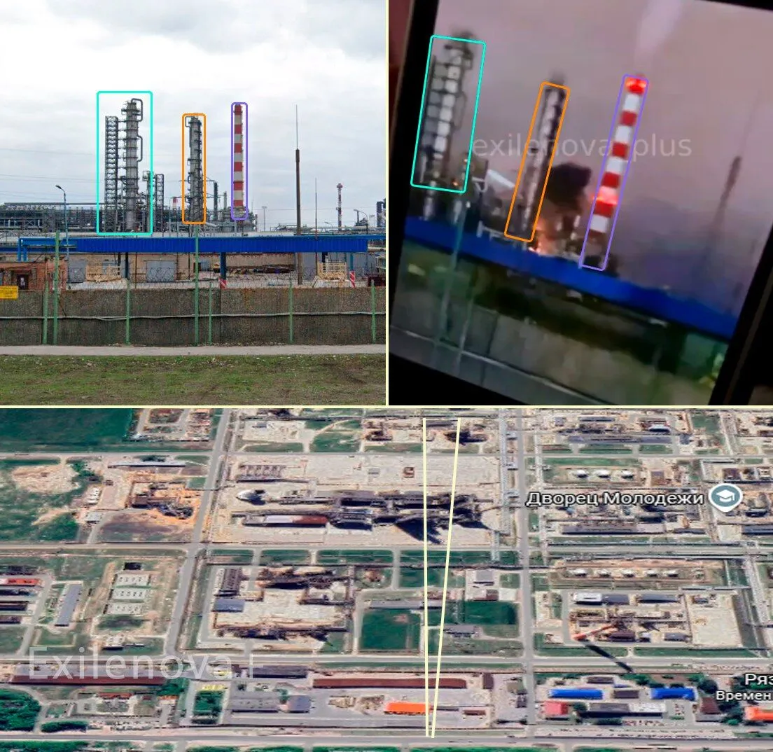 Українські дрони знову уразили Рязанський НПЗ: виведено з ладу установку низькотемпературної ізомеризації. Фото і відео