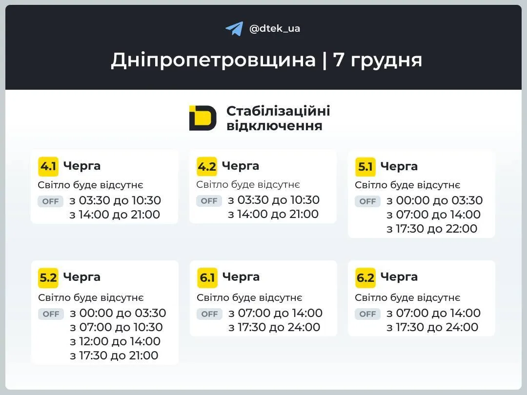 Когда будут выключать свет 7 декабря: известны графики