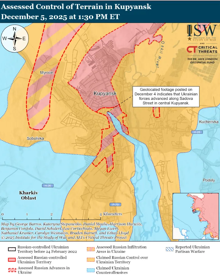 Сили оборони України зупинили армію РФ на Куп'янському напрямку і просуваються в центральній частині міста – ISW