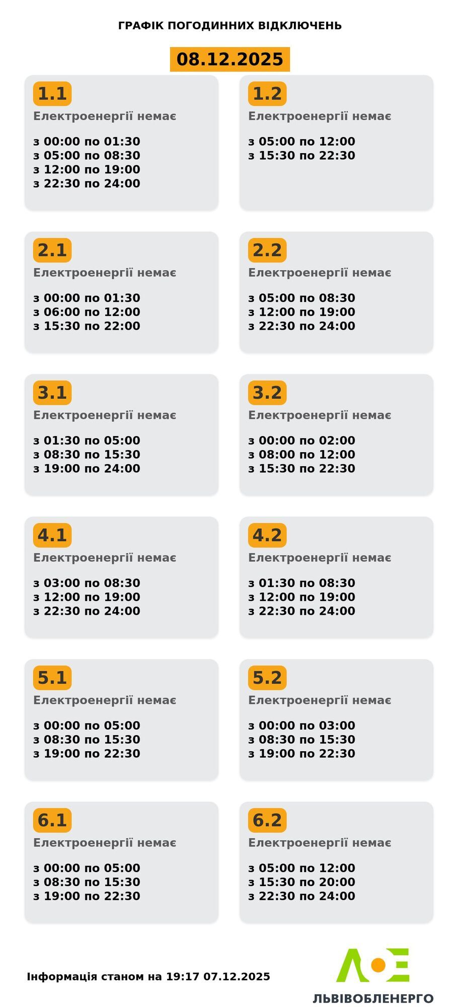 Когда будут выключать свет в Украине 8 декабря: стали известны графики