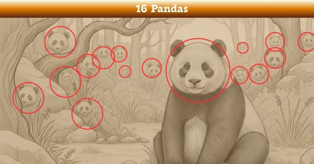 Скільки панд на малюнку? Головоломка для найуважніших