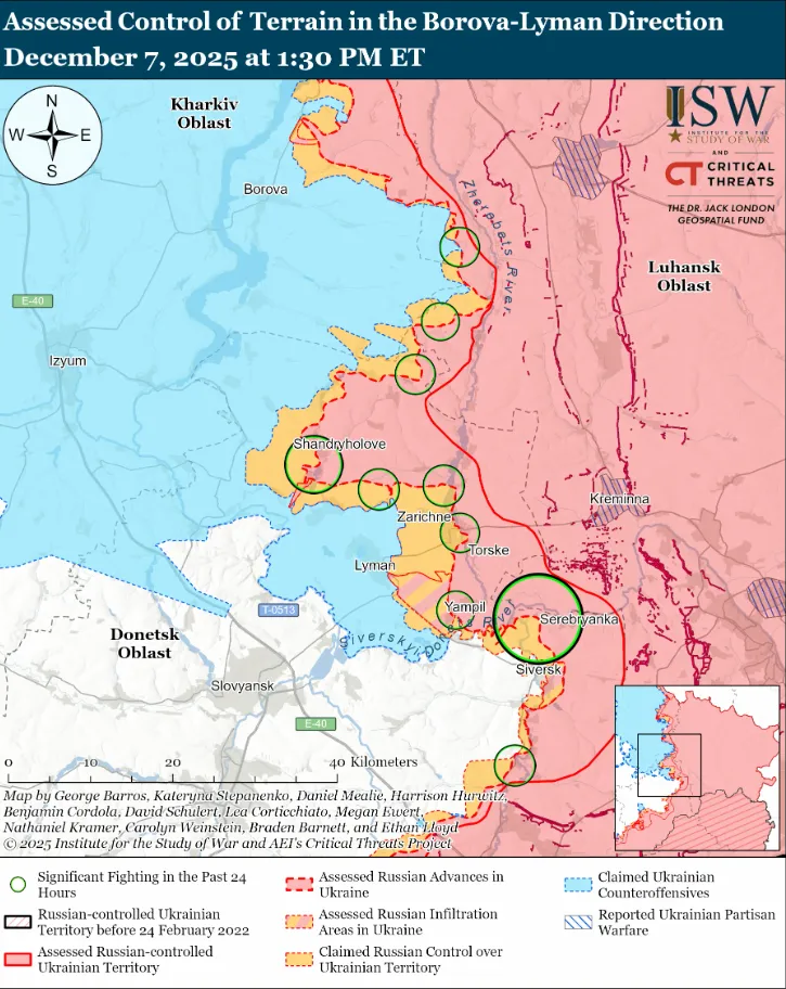 Українські війська просунулися в тактичному районі Костянтинівка – Дружківка, окупанти – біля  Гуляйполя: аналіз  ISW. Карта