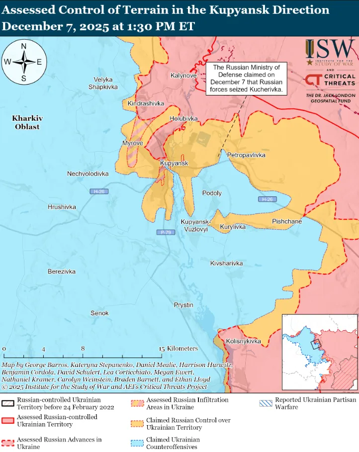 Українські війська просунулися в тактичному районі Костянтинівка – Дружківка, окупанти – біля  Гуляйполя: аналіз  ISW. Карта