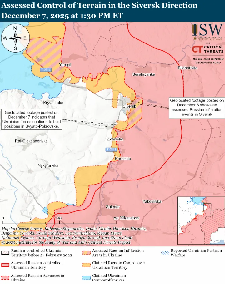 Українські війська просунулися в тактичному районі Костянтинівка – Дружківка, окупанти – біля  Гуляйполя: аналіз  ISW. Карта