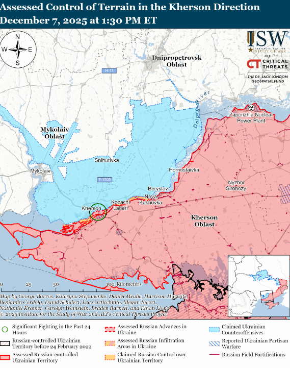Українські війська просунулися в тактичному районі Костянтинівка – Дружківка, окупанти – біля  Гуляйполя: аналіз  ISW. Карта
