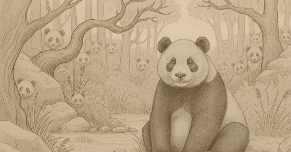 Скільки панд на малюнку? Головоломка для найуважніших