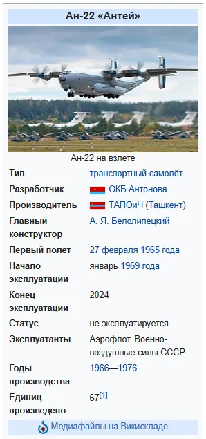 У Росії розбився військово-транспортний літак АН-22: на борту було сім осіб