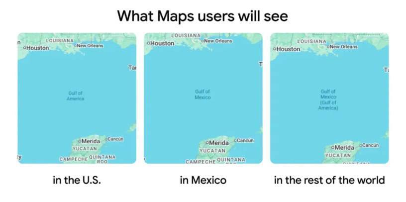 Google Maps изменил название Мексиканского залива на Американский для пользователей в США