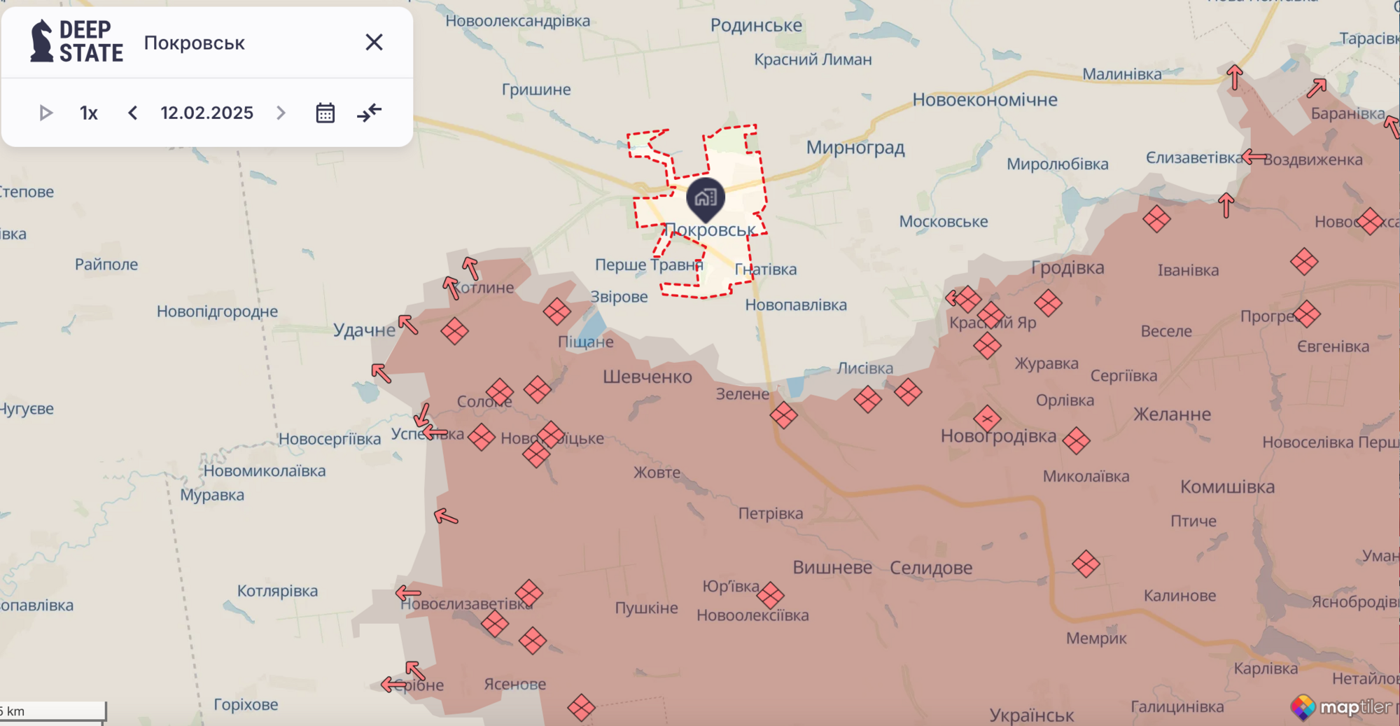 Покровское направление на карте DeepState