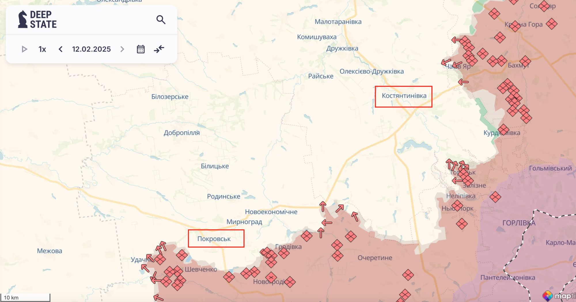 Покровск – Константиновка.