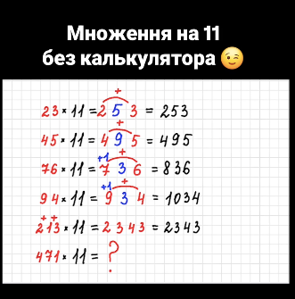 Как быстро умножить на 11 без калькулятора: лайфхак от украинской учительницы, который оценят дети и родители