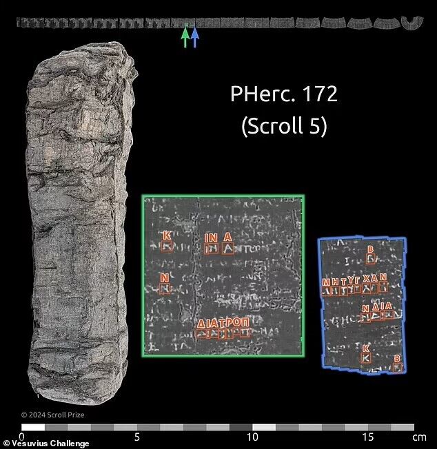 ИИ помог ученым прочитать древний свиток, обуглившийся во время извержения Везувия