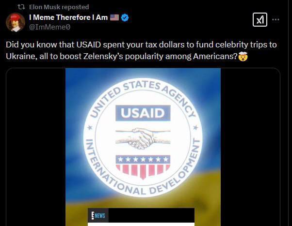Маск распространил созданное россиянами видео, якобы USAID платил западным звездам за поддержку Зеленского: ложь разоблачили